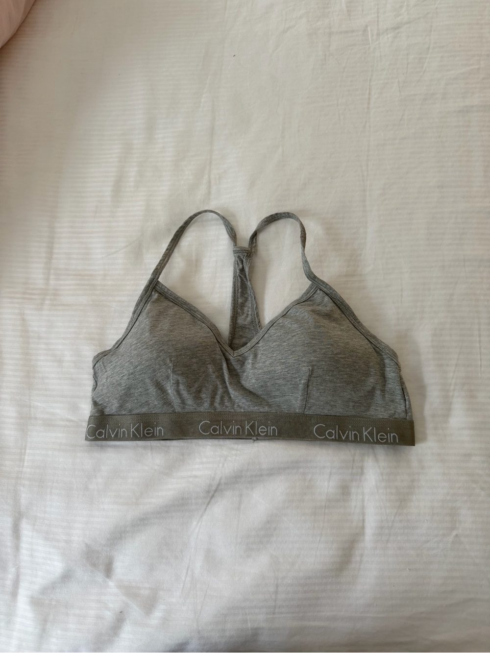 Calvin Klein Heather Gray Wireless Racerback Bralette